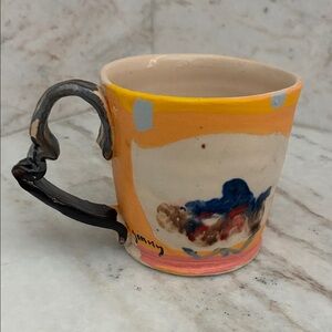 Ginny Sims Staffordshire mug in tangerine